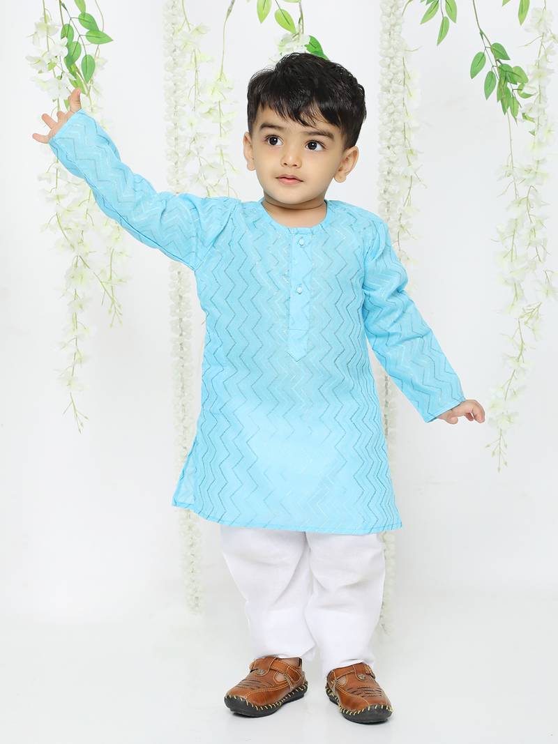 KID1 Doriya work kurta pajama