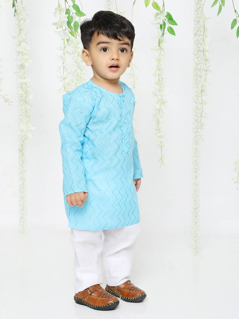 KID1 Doriya work kurta pajama