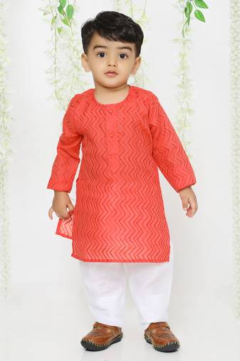KID1 Doriya work kurta pajama