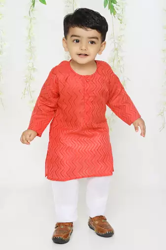 KID1 Doriya work kurta pajama