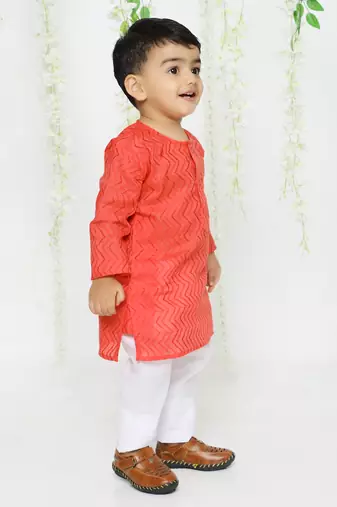 KID1 Doriya work kurta pajama