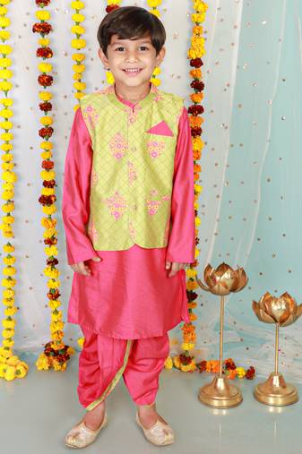 KID1 Veer jacket with kurta and dhoti