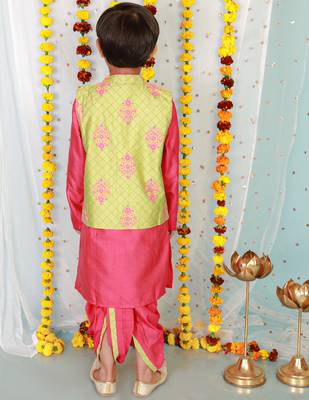 KID1 Veer jacket with kurta and dhoti 3