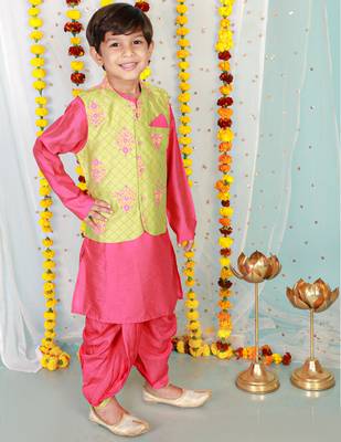 KID1 Veer jacket with kurta and dhoti 4