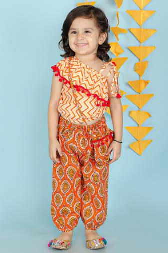 KID1 Sassy Frill top with harem pants and bag