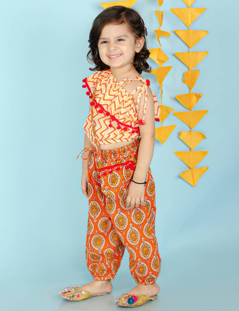KID1 Sassy Frill top with harem pants and bag