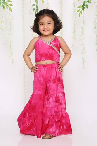 KID1 Tara crop top with sharara pants