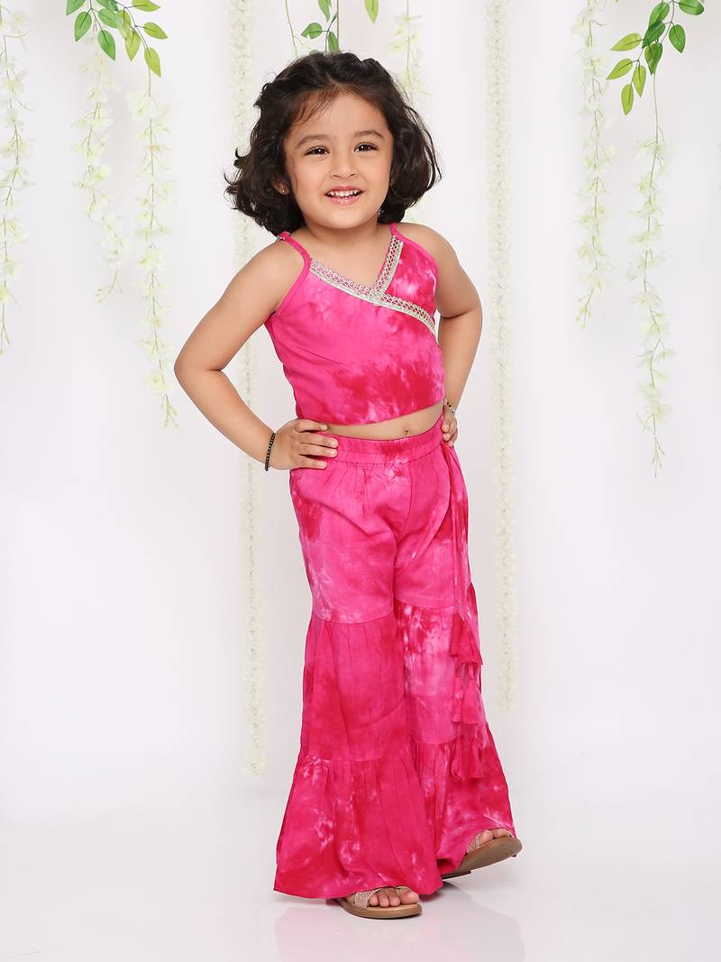 KID1 Tara crop top with sharara pants