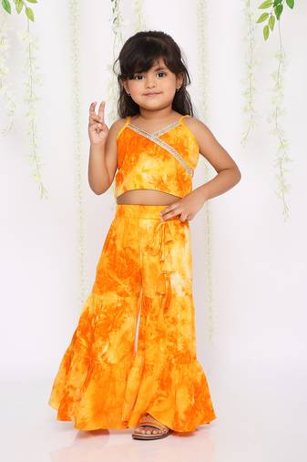 KID1 Tara crop top with sharara pants