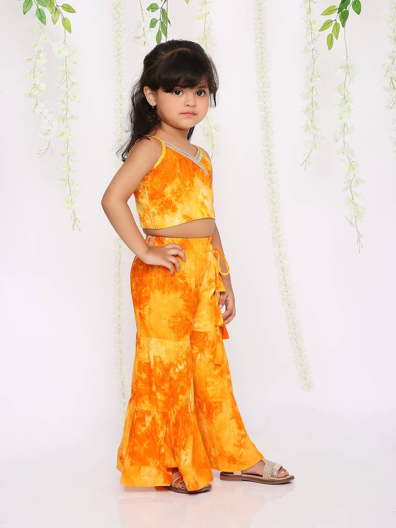 KID1 Tara crop top with sharara pants