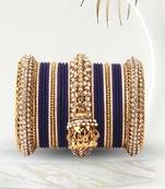 Traditional Jhumki Bangle Set By For Two Hands Blue