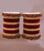 Maroon Fancy Bridal Bangle Sets Set Of 2