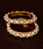 Gold Plated Seed Pearled Designer Bangles for Women BD319