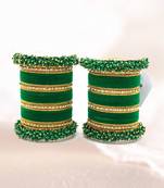 Green Fancy Bridal Bangle Sets Set Of 2