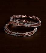 Rose Gold Plated Designer American Diamond Bangles BD591
