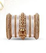 Traditional Jhumki Bangle Set By For Two Hands Silver Golden