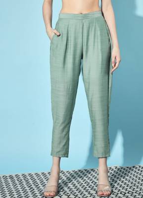 Green Embroidered Silk Blend  Kurta pant  with Dupatta Set 6