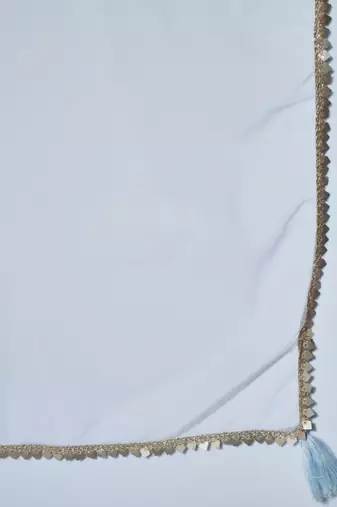 Blue Embroidered Silk Blend  Kurta pant  with Dupatta Set