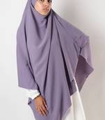 Khimar : 2 Layer Triangular Diamond Instant Khimar-Hijab-Jilbab for Girls & Women in Purple Color | Tie Back
