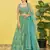 GREEN MIRROR THREAD ZARI SEQUINCE EMBROIDERED ORGANZA BRIDAL WEDDING & PARTY WEAR FESTIVAL SEMI STITCHED LEHENGA