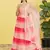 PINK MIRROR THREAD ZARI SEQUINCE EMBROIDERED ORGANZA BRIDAL WEDDING & PARTY WEAR FESTIVAL SEMI STITCHED LEHENGA