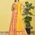 YELLOW MIRROR THREAD ZARI SEQUINCE EMBROIDERED ORGANZA BRIDAL WEDDING & PARTY WEAR FESTIVAL SEMI STITCHED LEHENGA