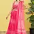 PINK MIRROR THREAD ZARI SEQUINCE EMBROIDERED ORGANZA BRIDAL WEDDING & PARTY WEAR FESTIVAL SEMI STITCHED LEHENGA