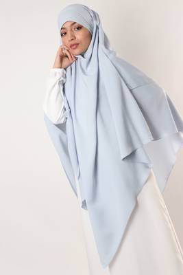 Khimar : 2 Layer Triangular Diamond Instant Khimar-Hijab-Jilbab for Girls & Women in Light Green Color | Tie Back 1