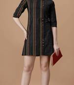 Gruhnaree Black Yoke Design A-Line Kurta