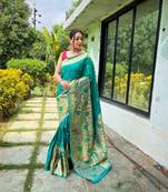 CYAN MOST BEAUTIFUL SILK  SAREE
