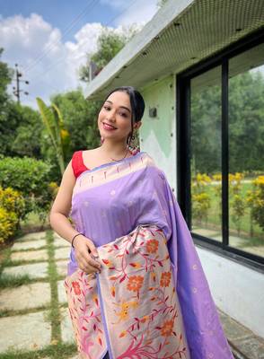 LAVENDER MOST BEAUTIFUL SILK  SAREE 2