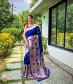 BLUE MOST BEAUTIFUL SILK  SAREE