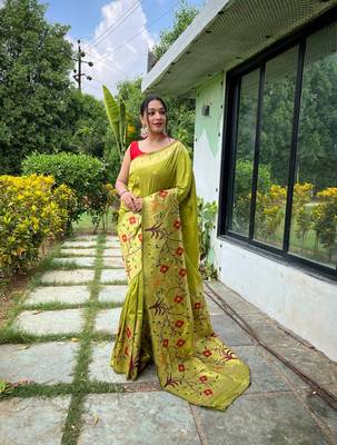 MEHNDI MOST BEAUTIFUL SILK  SAREE 1