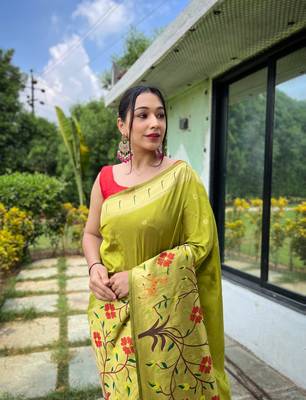 MEHNDI MOST BEAUTIFUL SILK  SAREE 2