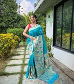 SKY BLUE MOST BEAUTIFUL SILK  SAREE