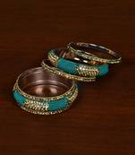 Seed Beads and Zircon Stone Embellished Bangle Set BD543