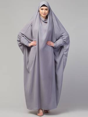 Nazneen Head to toe long cuff ready to wear one pc Jilbab with Naqab/Prayer hijab for umrah and hajj 1