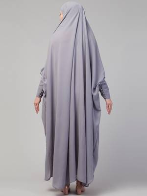 Nazneen Head to toe long cuff ready to wear one pc Jilbab with Naqab/Prayer hijab for umrah and hajj 2