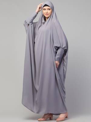 Nazneen Head to toe long cuff ready to wear one pc Jilbab with Naqab/Prayer hijab for umrah and hajj 4