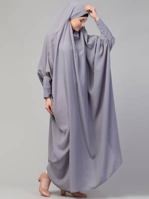 Nazneen Head to toe long cuff ready to wear one pc Jilbab with Naqab/Prayer hijab for umrah and hajj 5