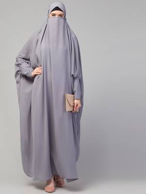 Nazneen Head to toe long cuff ready to wear one pc Jilbab with Naqab/Prayer hijab for umrah and hajj 6
