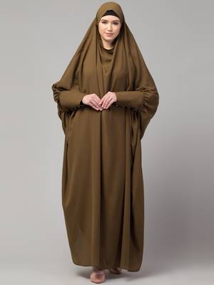 Nazneen Head to toe long cuff ready to wear one pc Jilbab with Naqab/Prayer hijab for umrah and hajj 1