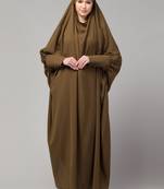 Nazneen Head to toe long cuff ready to wear one pc Jilbab with Naqab/Prayer hijab for umrah and hajj