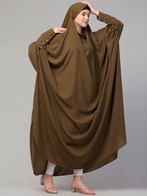 Nazneen Head to toe long cuff ready to wear one pc Jilbab with Naqab/Prayer hijab for umrah and hajj 4
