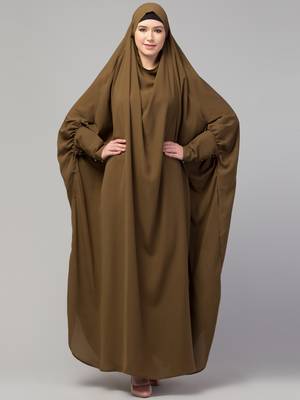 Nazneen Head to toe long cuff ready to wear one pc Jilbab with Naqab/Prayer hijab for umrah and hajj 5