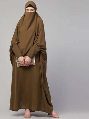 Nazneen Head to toe long cuff ready to wear one pc Jilbab with Naqab/Prayer hijab for umrah and hajj 6