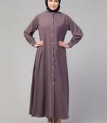 Nazneen Front open Band Colar & cuff Daily wear casual Abaya
