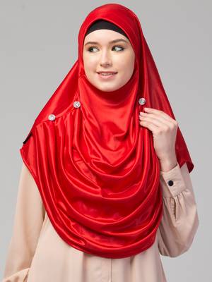 Nazneen front gather & pleated with Cristal stone ready to wear prayer Hijab 1