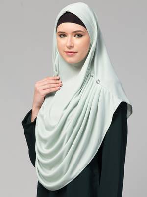 Nazneen front gather & pleated with Cristal stone ready to wear prayer Hijab 3