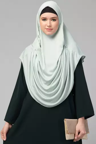 Nazneen front gather & pleated with Cristal stone ready to wear prayer Hijab